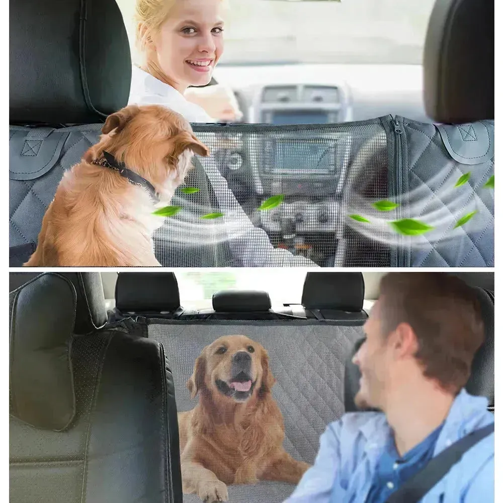 🔥 Waterproof Non-Slip Dog Car Seat Hammock with Pockets, Side Flaps & Mesh Window!