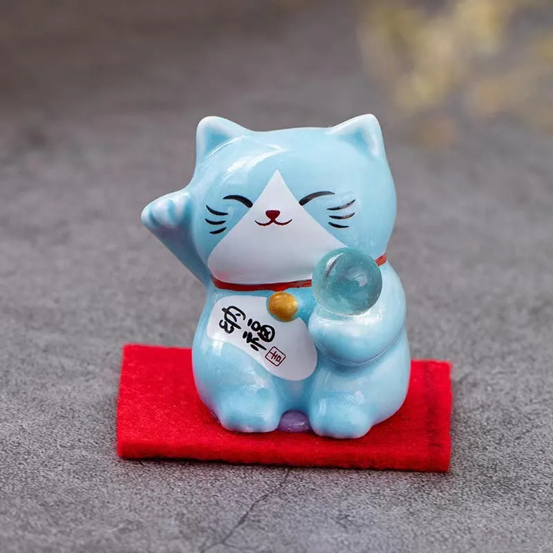 #145 4 pcs set ceramic cute  fortune cat  lucky cat home deco figurine