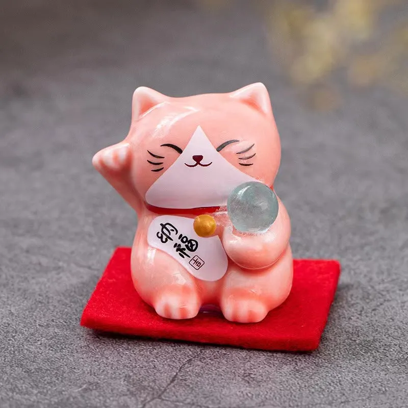 #145 4 pcs set ceramic cute  fortune cat  lucky cat home deco figurine
