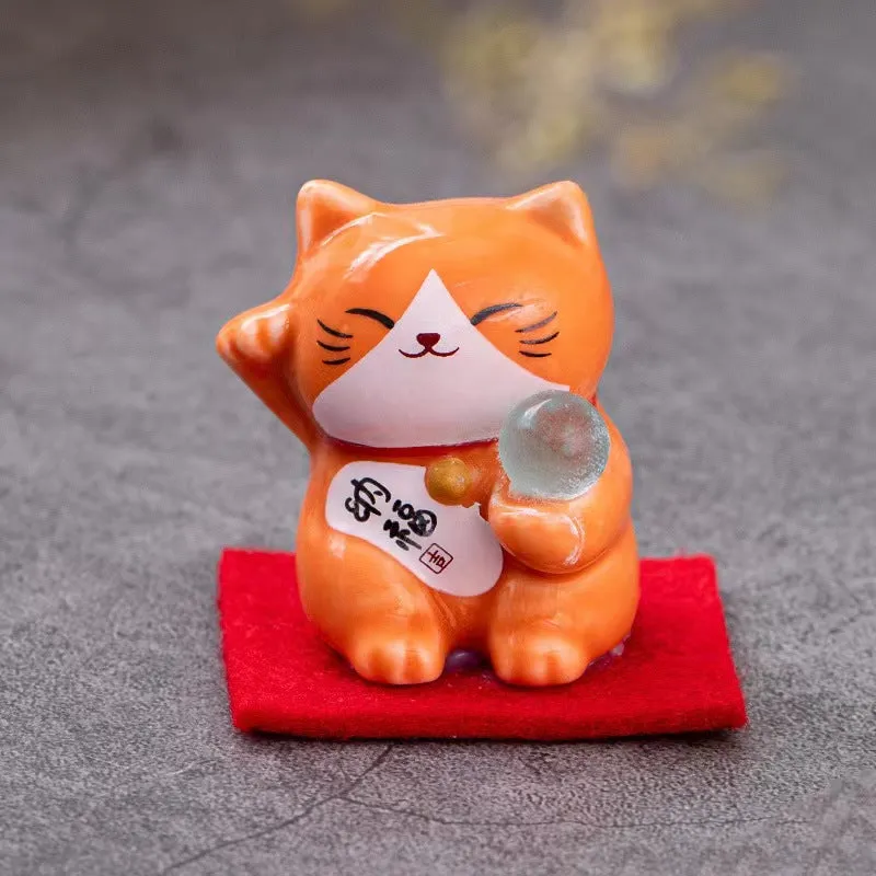 #145 4 pcs set ceramic cute  fortune cat  lucky cat home deco figurine