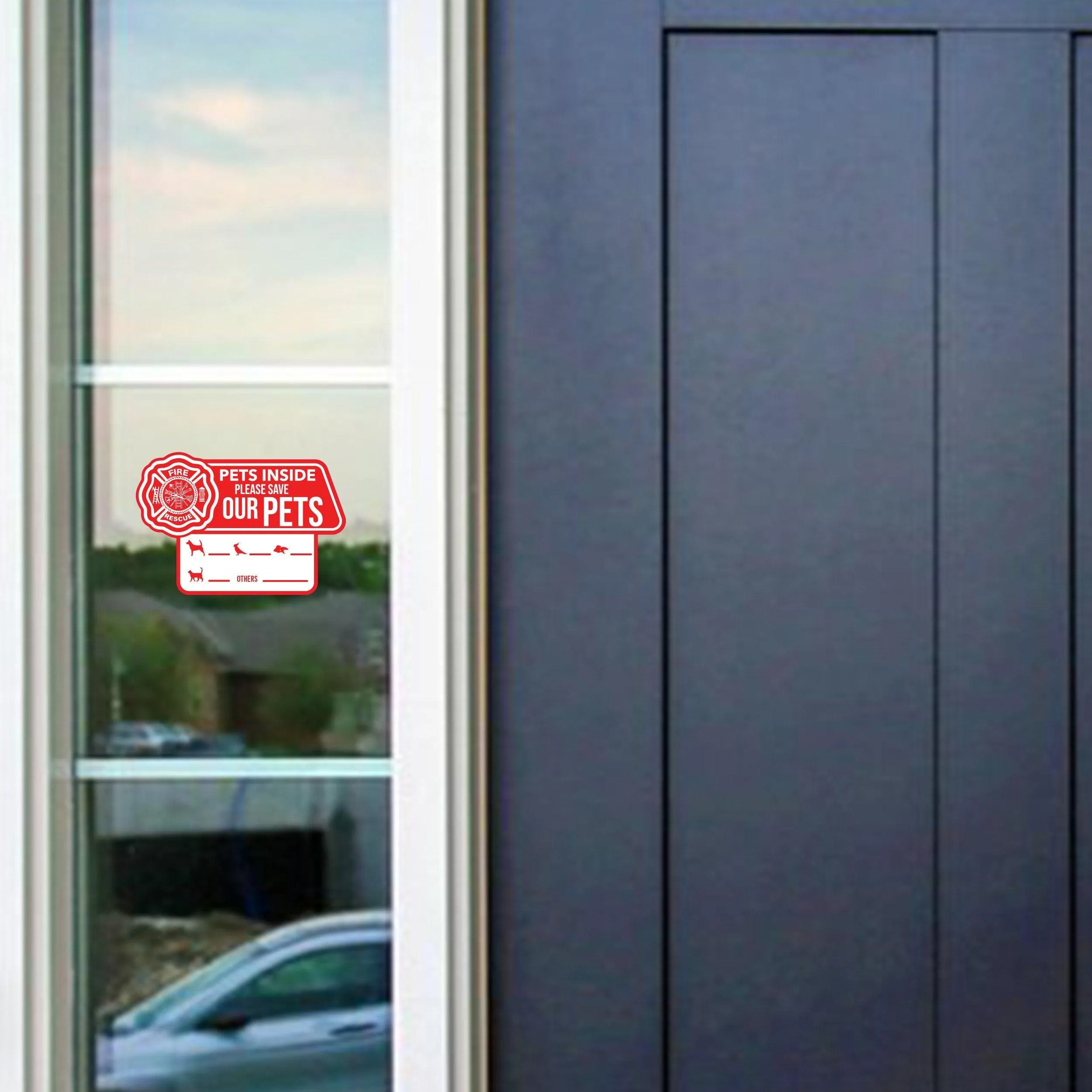 6x Pet Alert Emergency Cling Stickers - Home Door Window Dog Cat Inside Sticker Decal