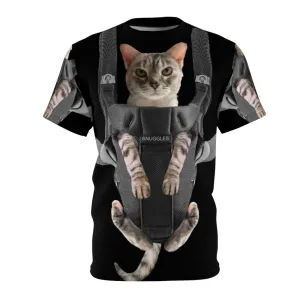 Adorable Cat in Baby Carrier T-shirt - Funny Cat Meme Tee