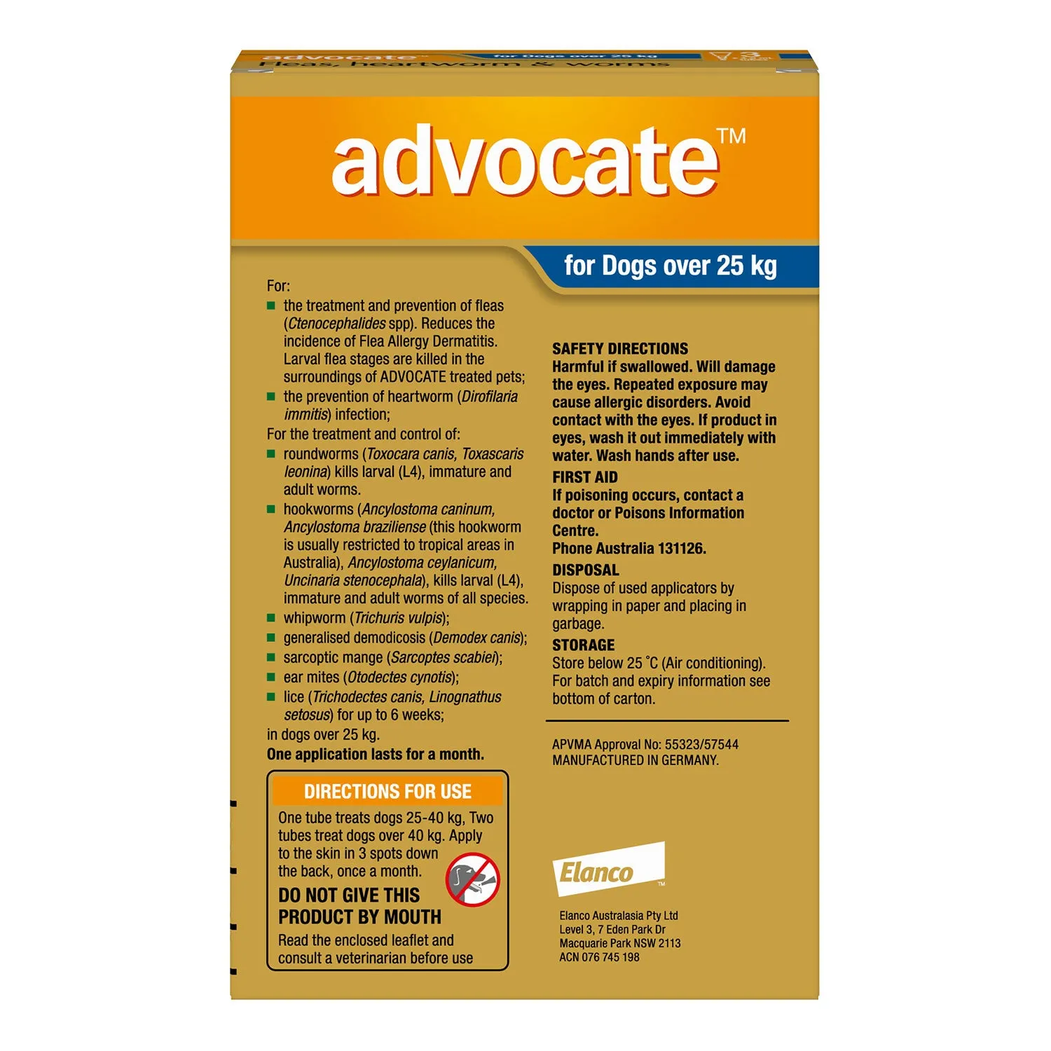Advocate Flea, Heartworm & Worms for Extra Large Dogs  25kg