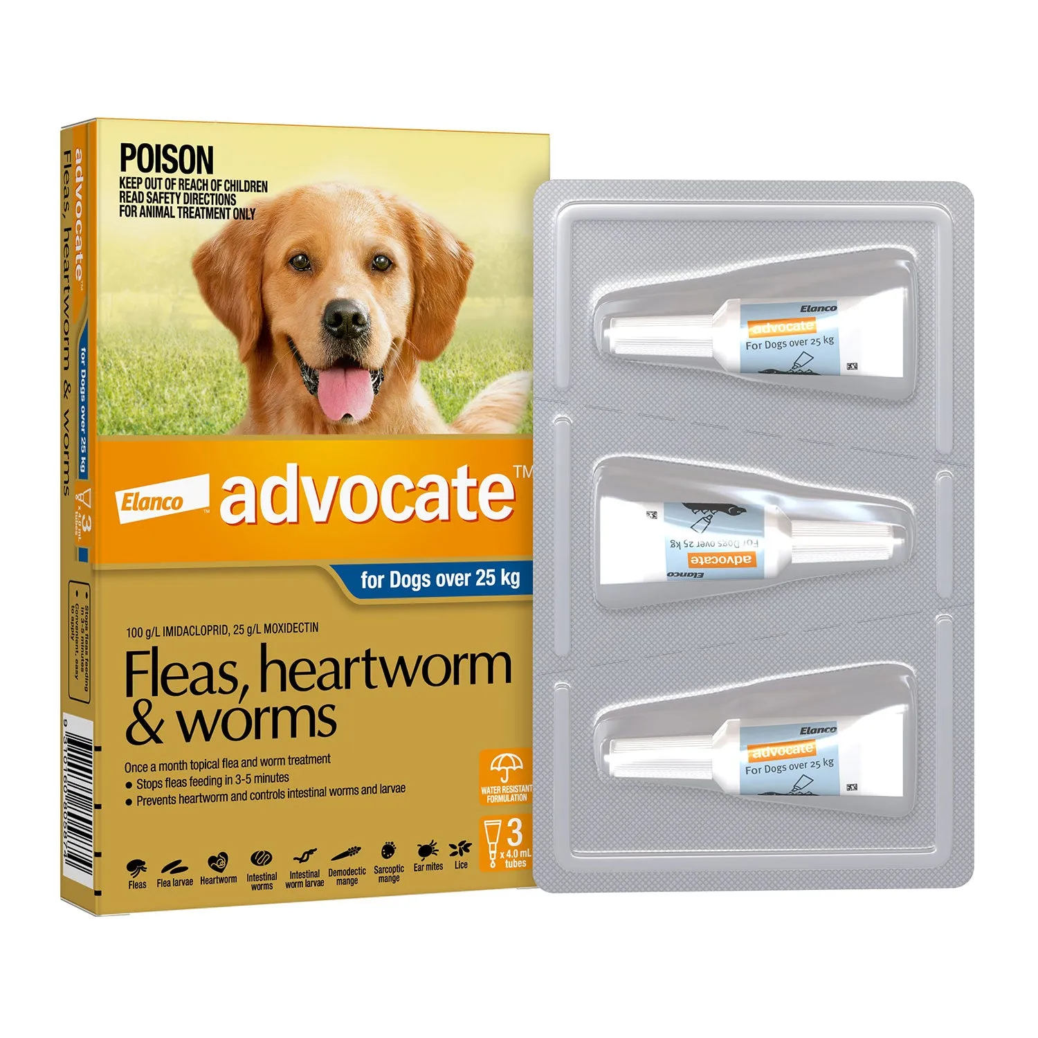 Advocate Flea, Heartworm & Worms for Extra Large Dogs  25kg