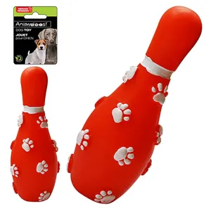 Animooos Dog Toy Squeaky Bowling Pin - Vinyl 5.5in