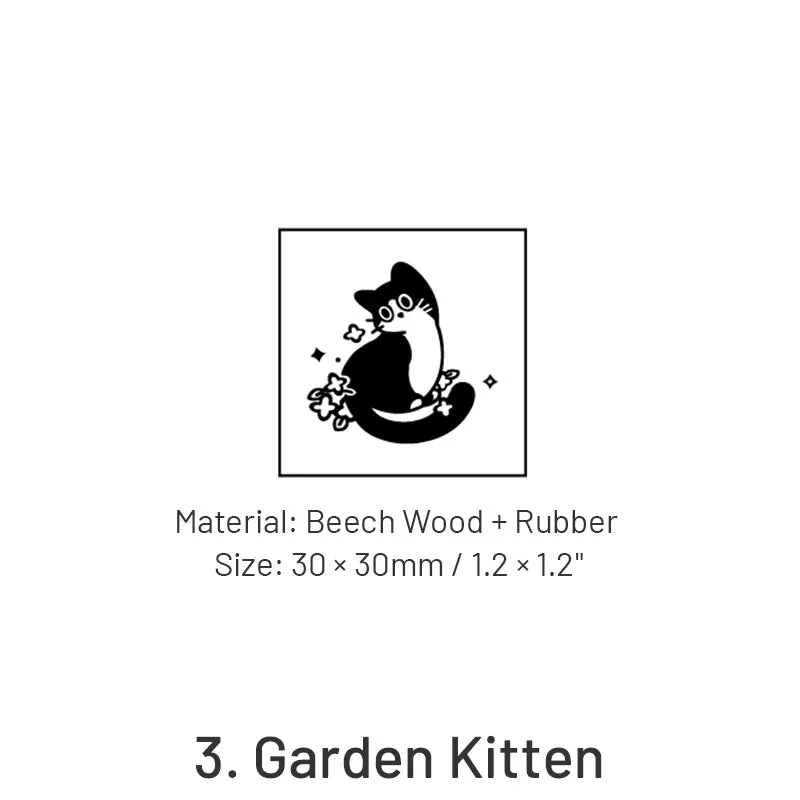 Cat Series Cute Animal Wooden Ruber Stamp