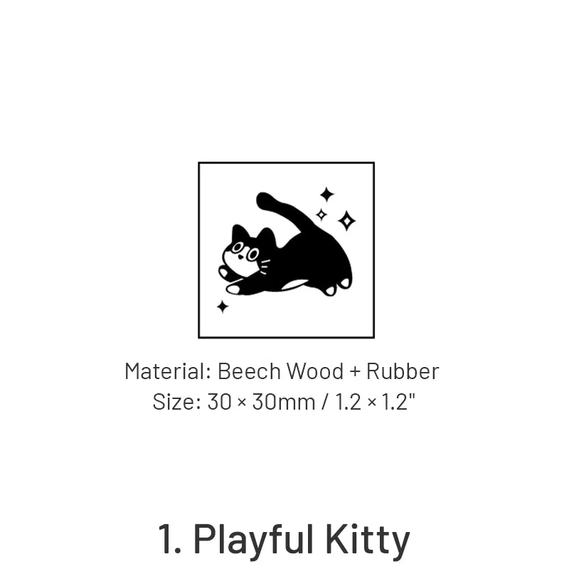 Cat Series Cute Animal Wooden Ruber Stamp