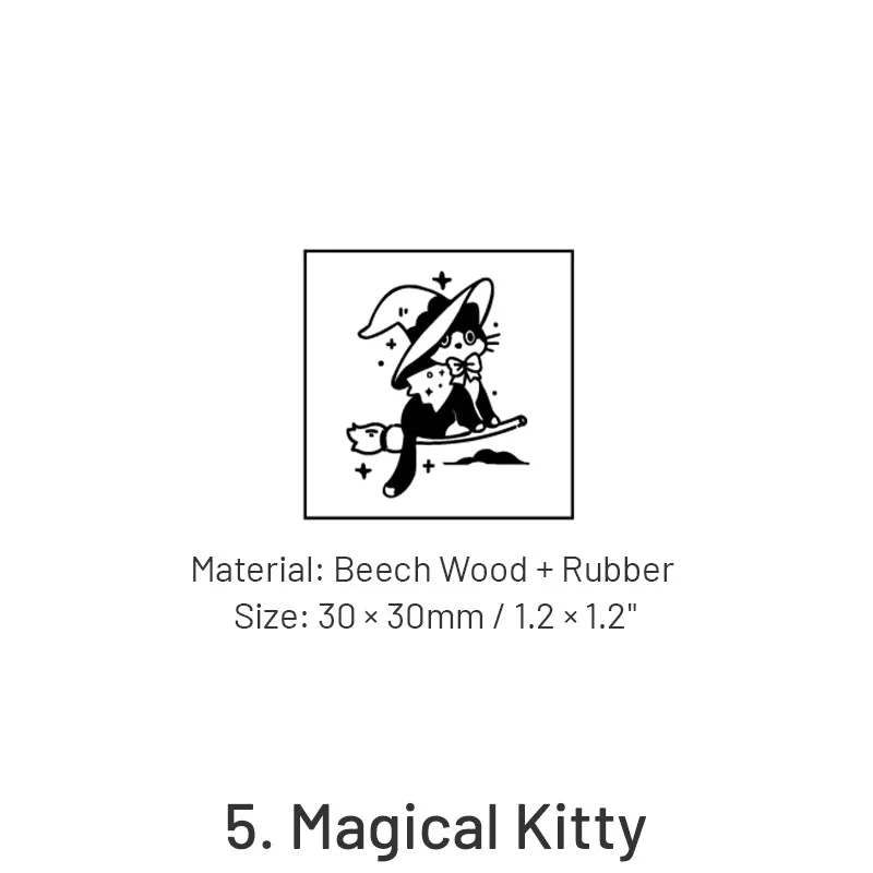 Cat Series Cute Animal Wooden Ruber Stamp
