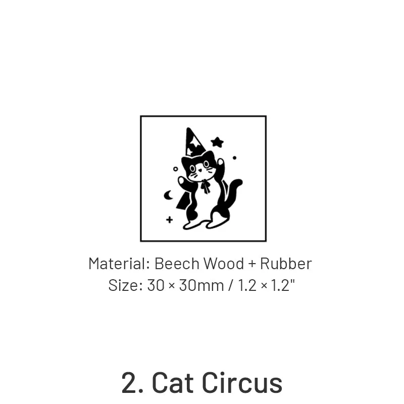 Cat Series Cute Animal Wooden Ruber Stamp