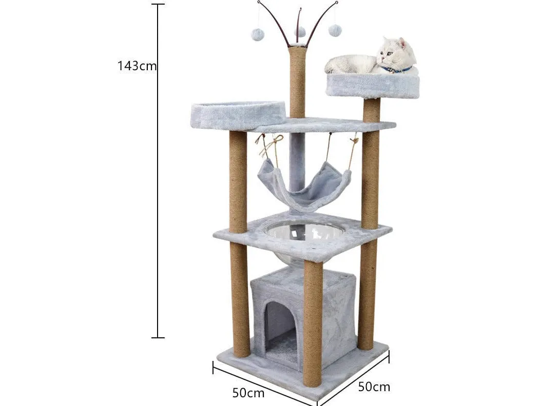 Cat Tree & Scratching Light Grey 50*50*143