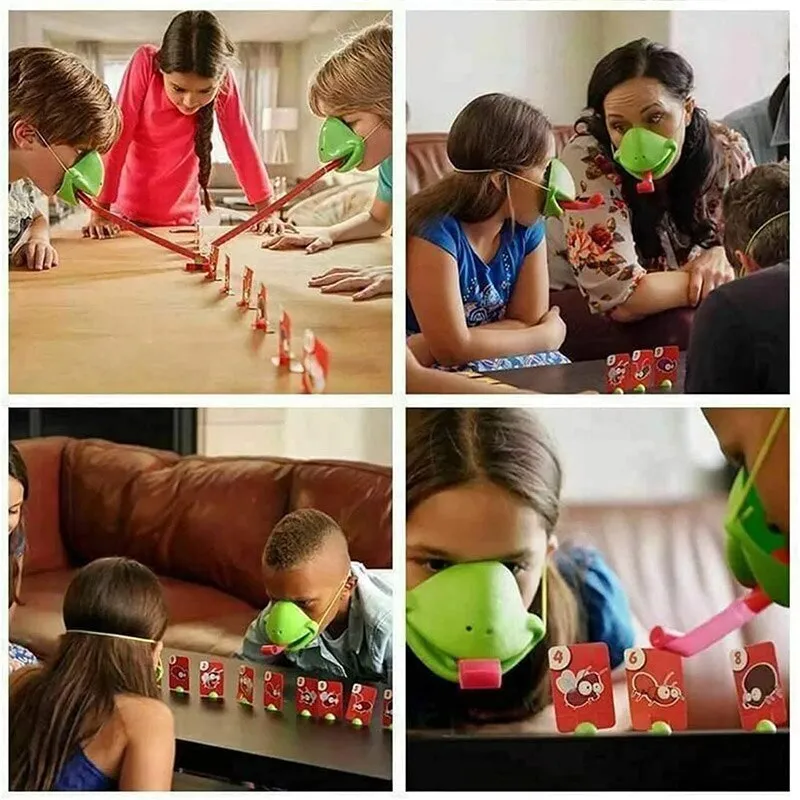 Children Novelty Toys Desktop Card Game Multiplayer Interactive Gluttonous Chameleon Mask Tongue Out Toy Decompression Toy