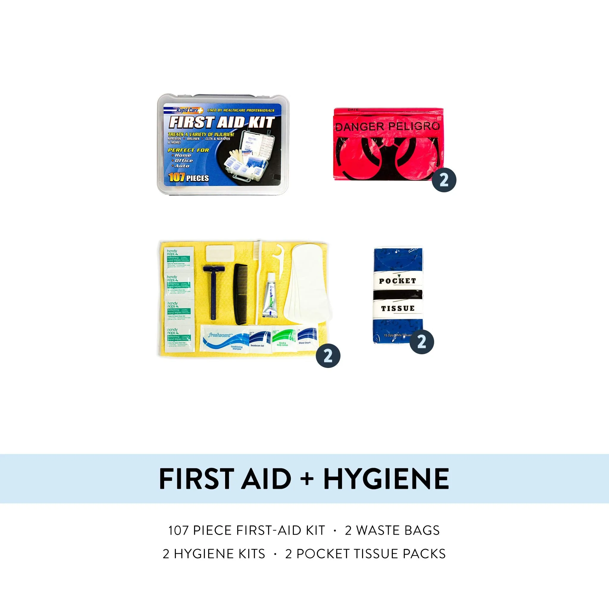 Complete Earthquake Bag - Emergency kit for earthquakes, hurricanes, floods   other disasters (2 person, 3 days)
