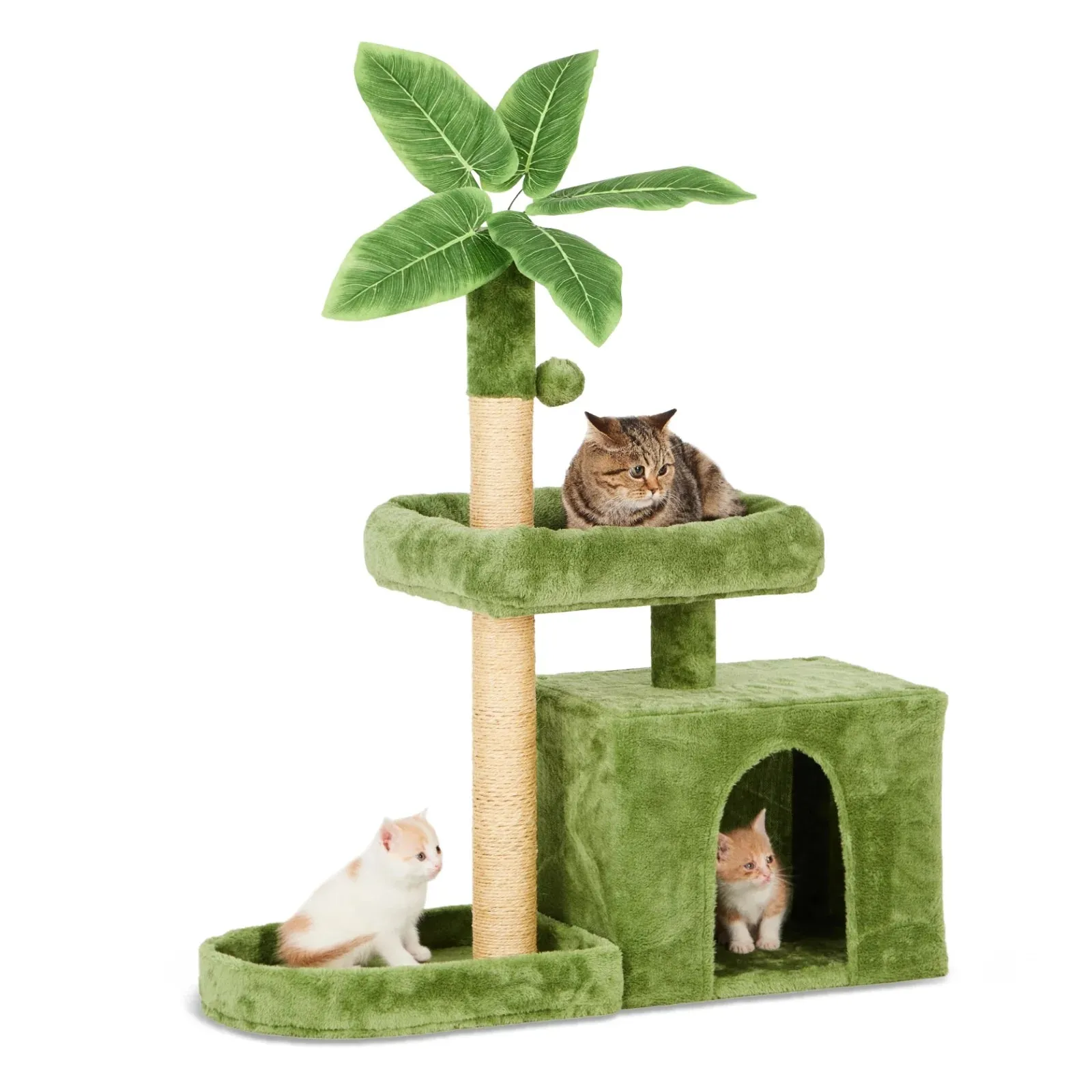 Cozy Leaf-Shaped Cat Tower