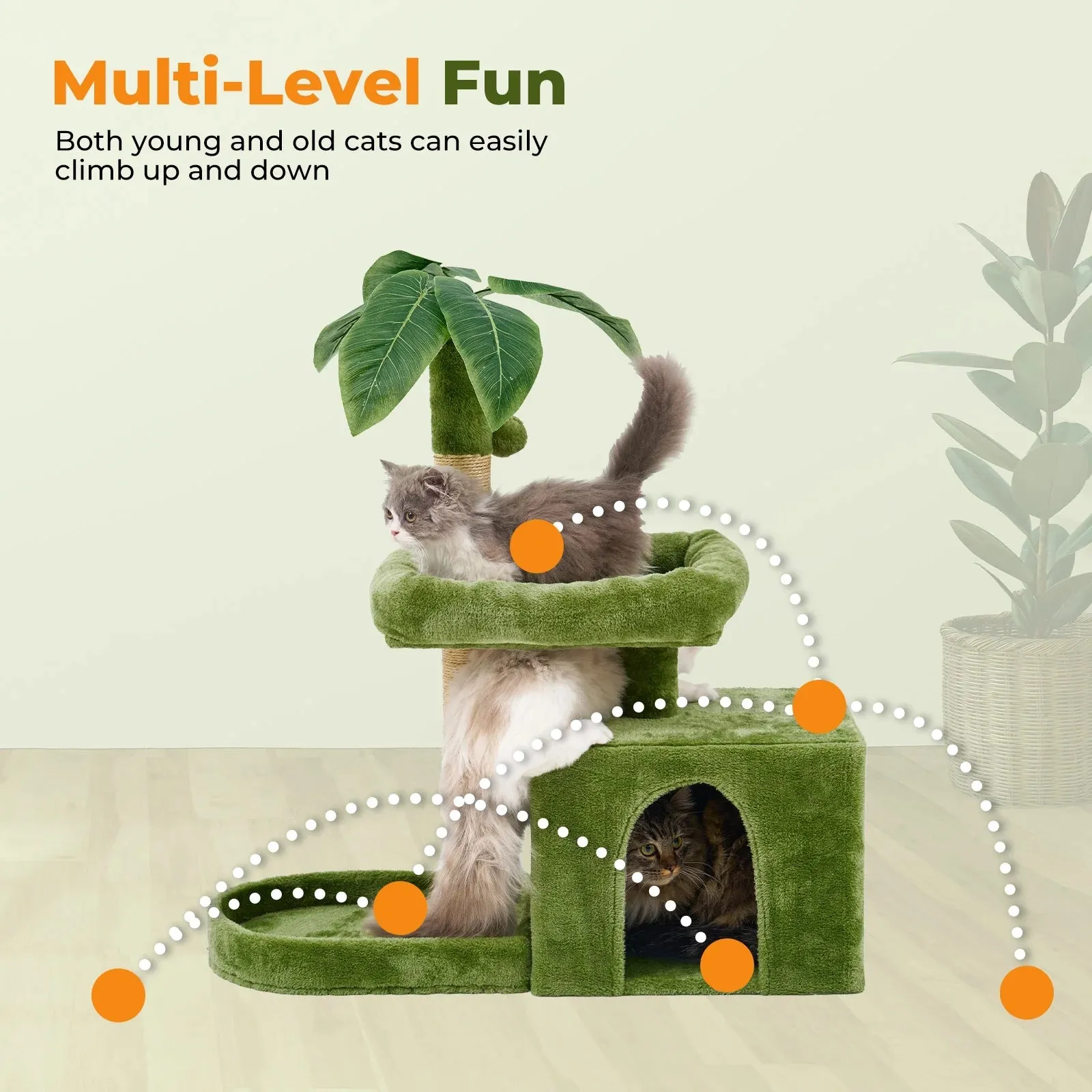 Cozy Leaf-Shaped Cat Tower