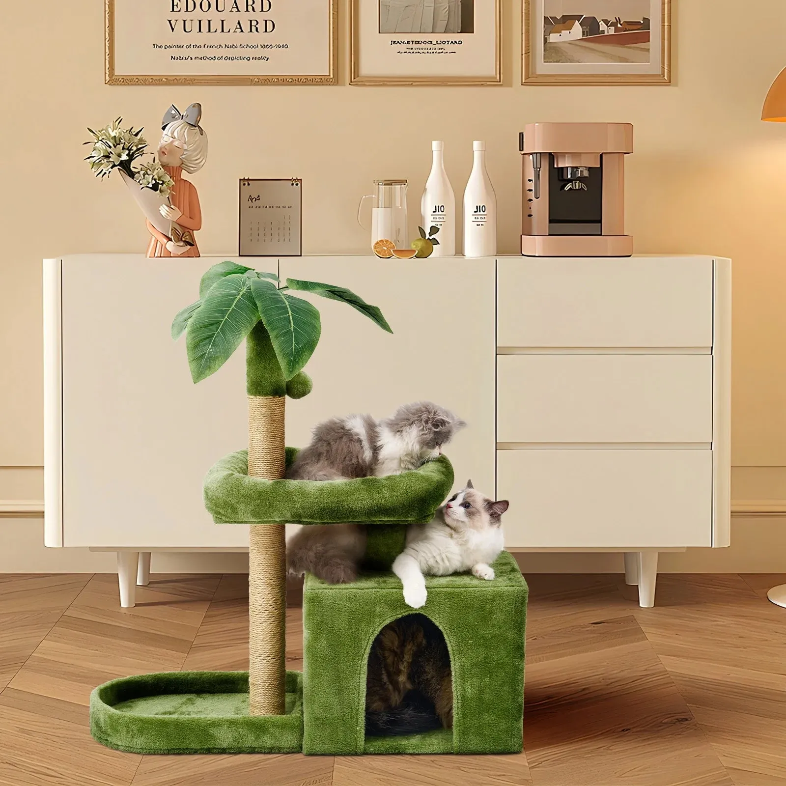 Cozy Leaf-Shaped Cat Tower