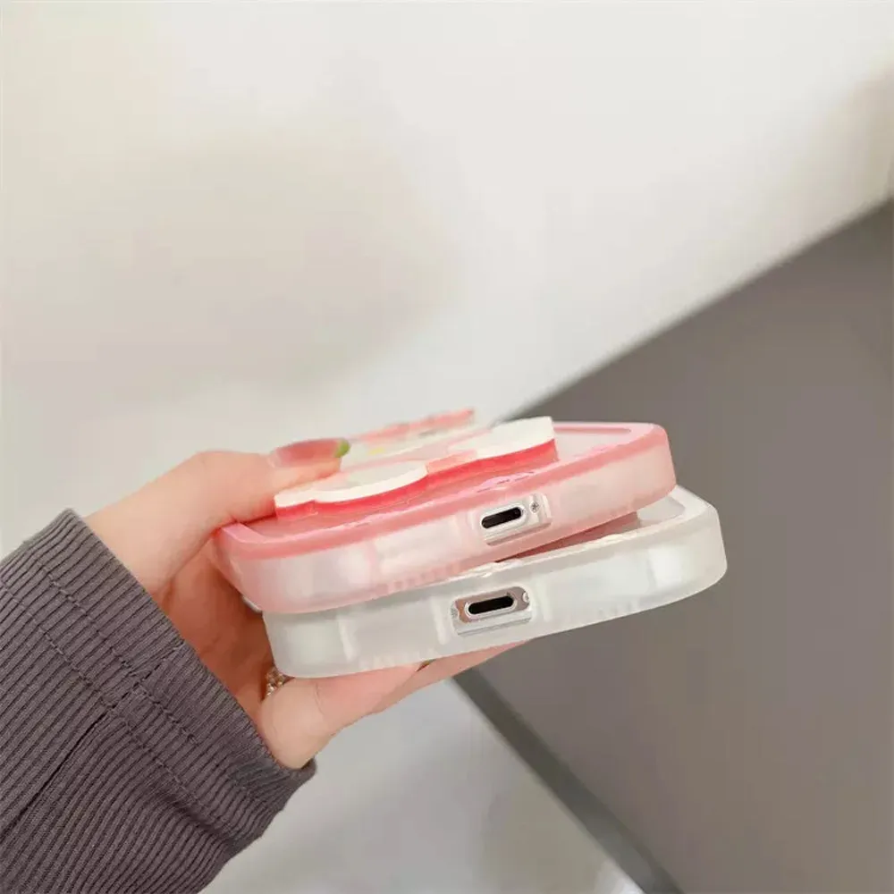 Cute Cat Shockproof Silicone Cover With Mirror - iPhone 12