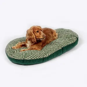 Danish Design Green Herringbone Fleece Quilted Mattress Dog Bed