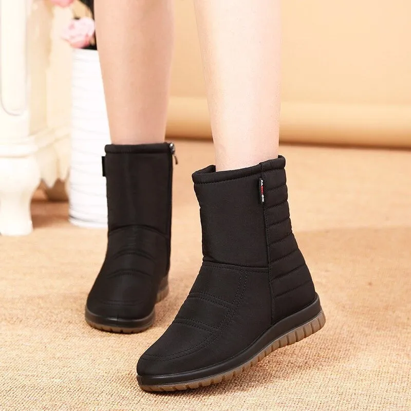 Dyavor Women Orthopedic Boots Waterproof Fur Ankle Shoes