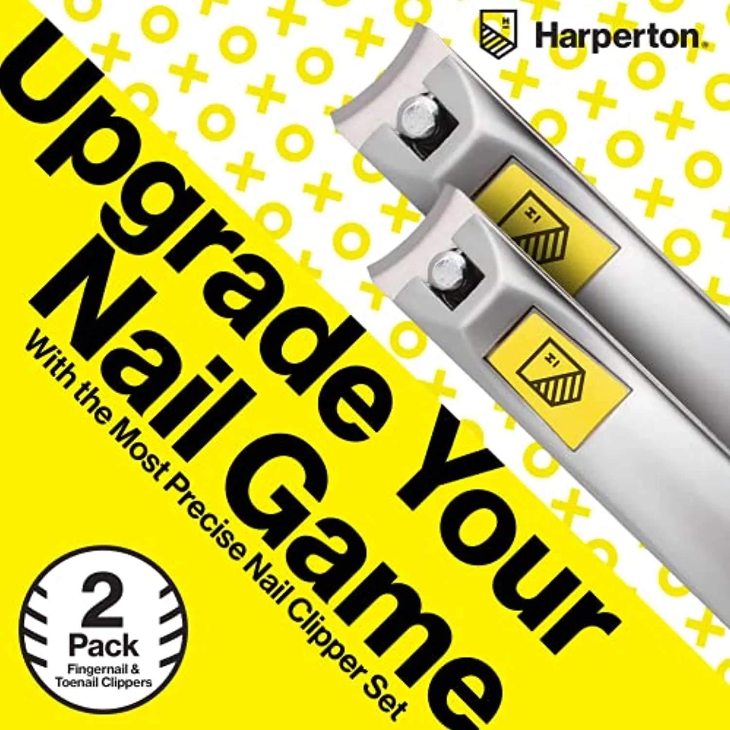 Harperton Nail Clippers Set - 2 Pack Stainless Steel, Professional Fingernail & Toenail Clippers for Thick Nails