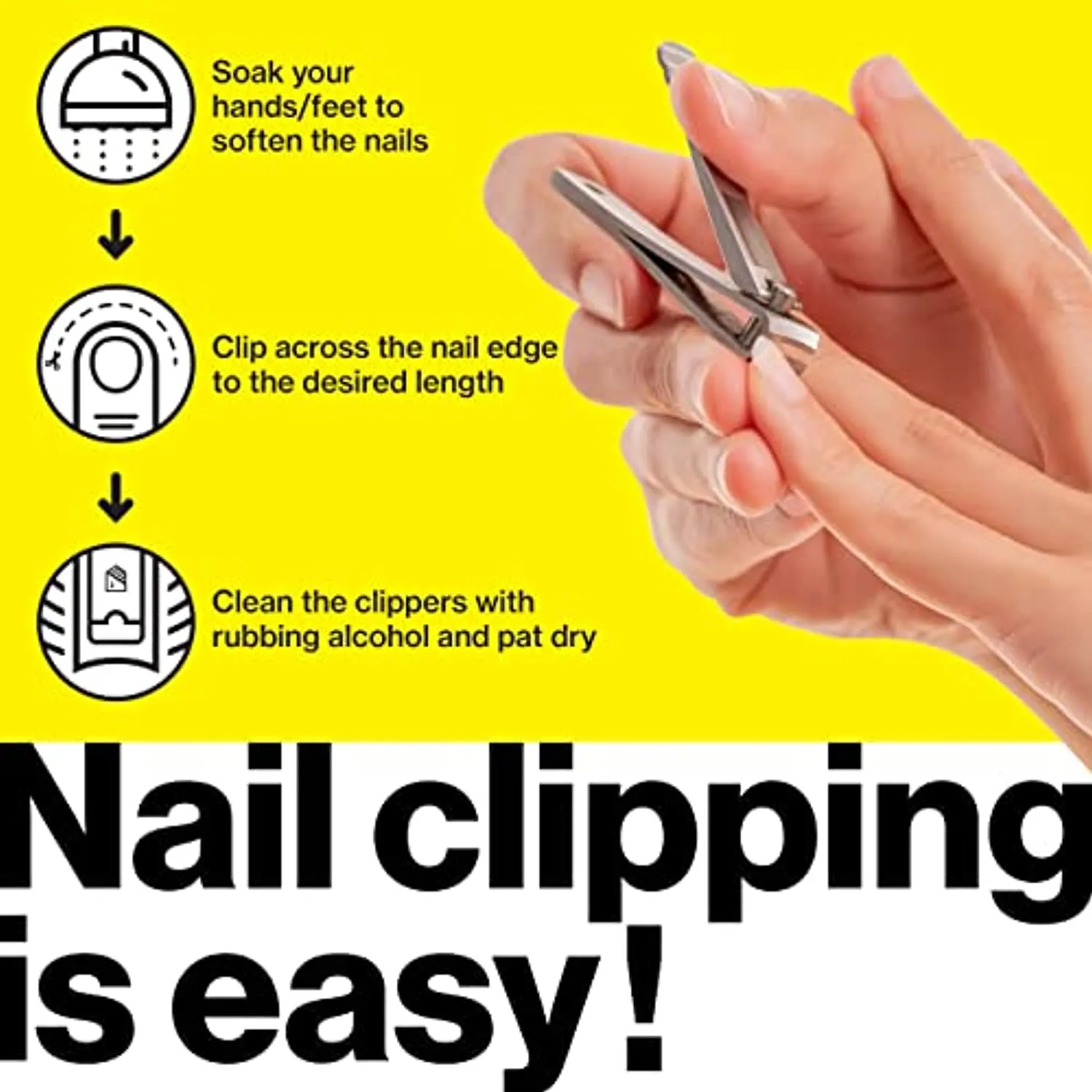 Harperton Nail Clippers Set - 2 Pack Stainless Steel, Professional Fingernail & Toenail Clippers for Thick Nails
