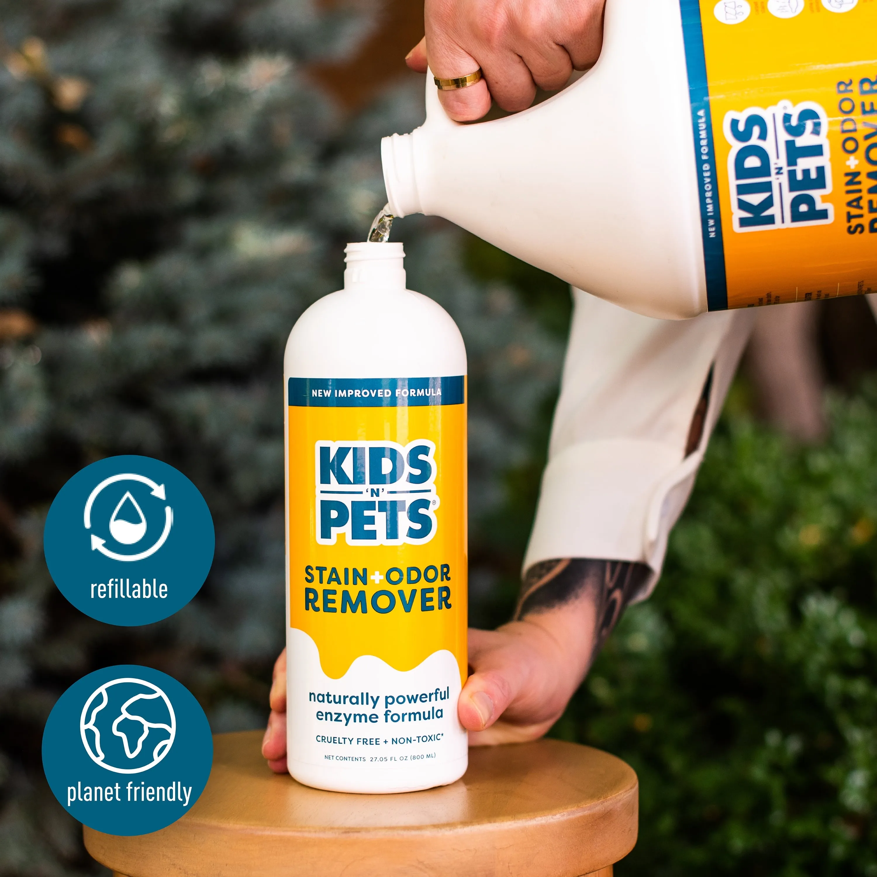 Kids 'N' Pets - Instant All-Purpose Stain & Odor Remover – 27 fl oz - Permanently Eliminates Tough Stains & Odors – Including Urine Odors - No Harsh Chemicals, Non-Toxic & Child Safe, Multi-Color