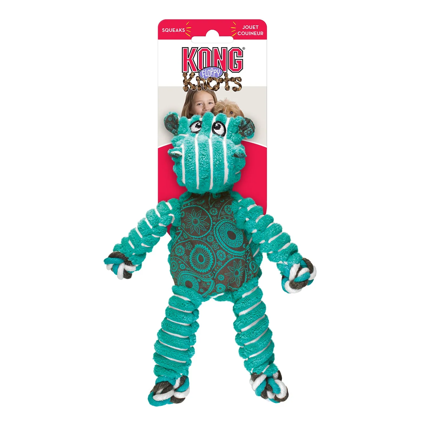 KONG Floppy Knots Hippo Dog Toy