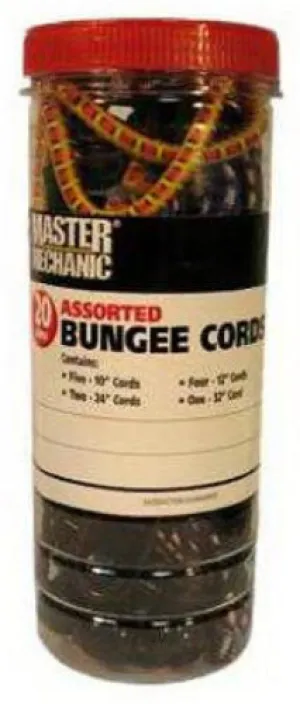 Master Mechanic MM42 Bungee Cord, Assorted, 20-Piece