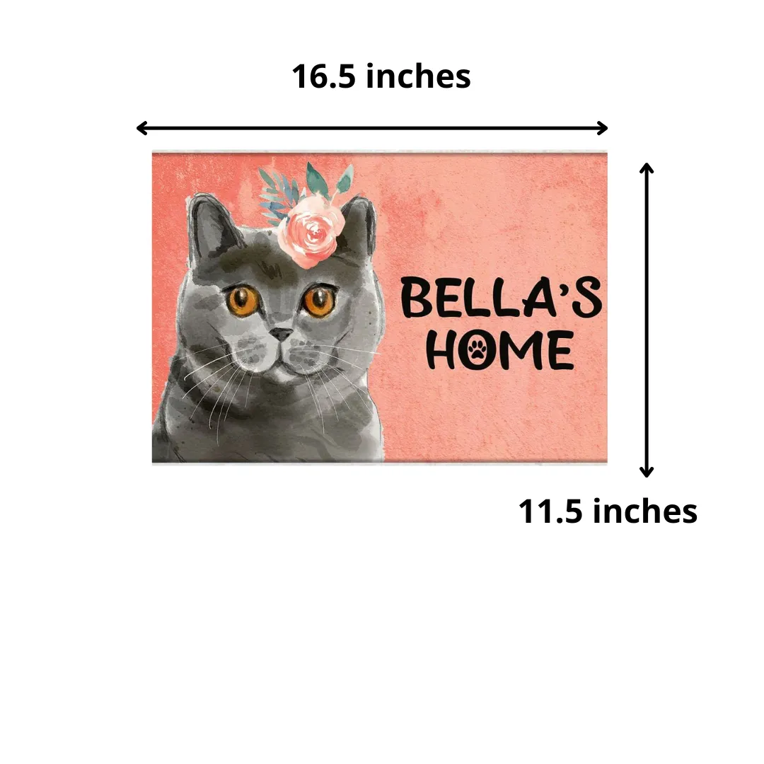 Nutcase Personalized Cat Name Plate Customzied Beware Of Cat Sign Board Home Door Plaque - British_Shorthair