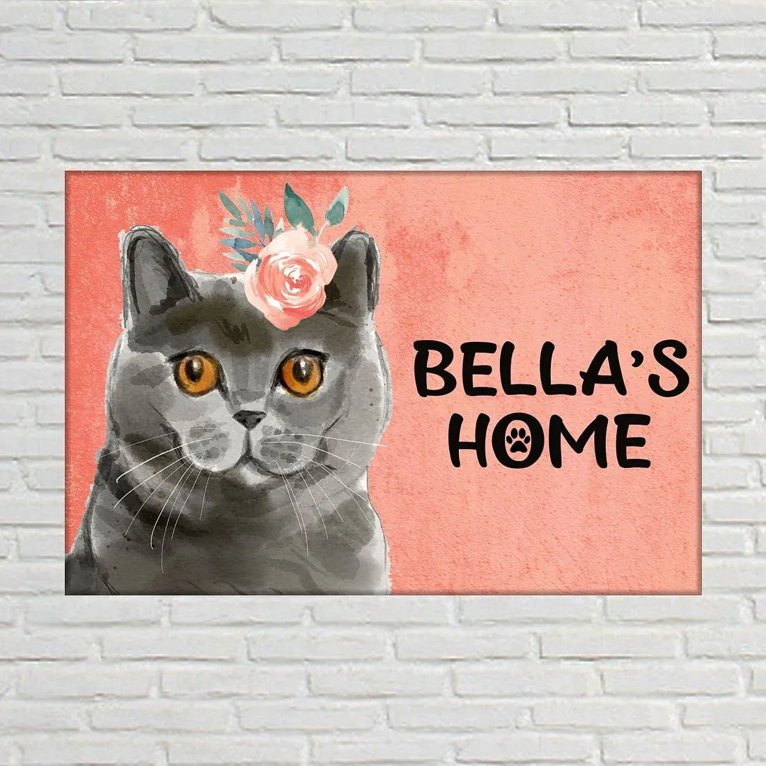 Nutcase Personalized Cat Name Plate Customzied Beware Of Cat Sign Board Home Door Plaque - British_Shorthair