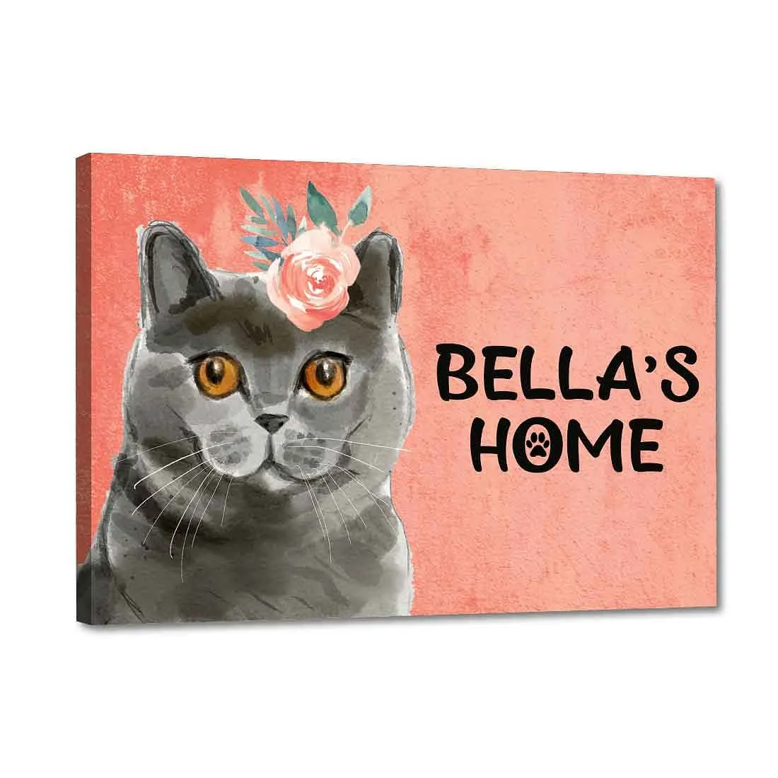 Nutcase Personalized Cat Name Plate Customzied Beware Of Cat Sign Board Home Door Plaque - British_Shorthair