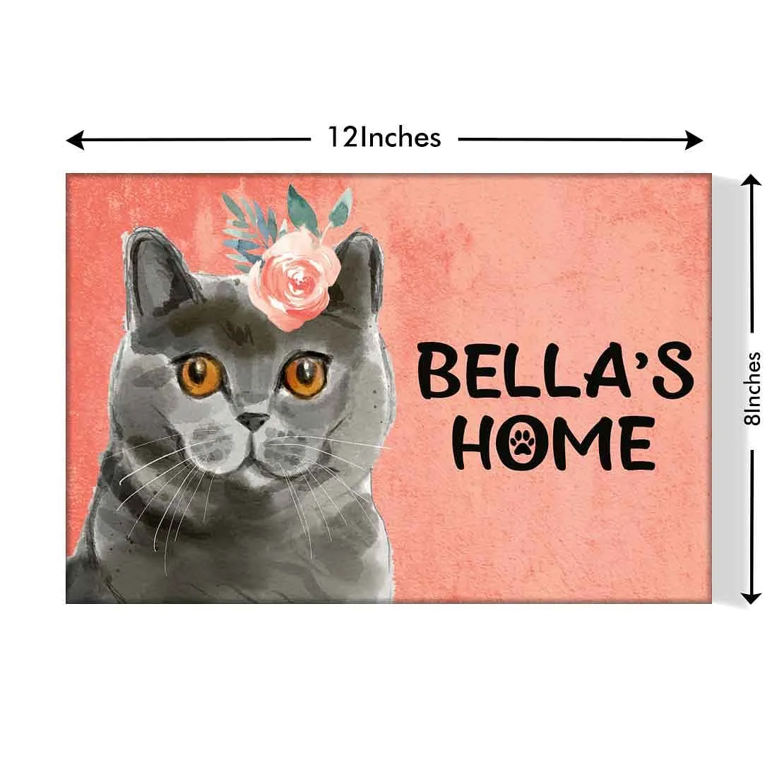 Nutcase Personalized Cat Name Plate Customzied Beware Of Cat Sign Board Home Door Plaque - British_Shorthair