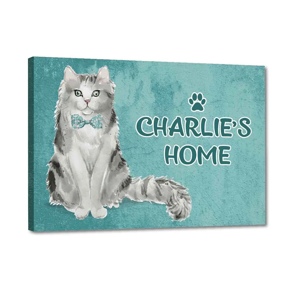 Nutcase Personalized Cat Name Plate Customzied Beware Of Cat Sign Board Home Door Plaque - Cute Ragamuffin