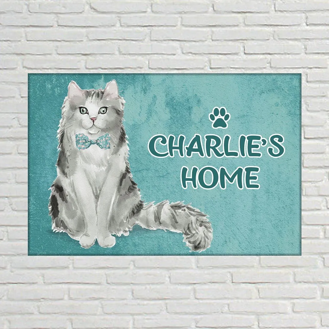 Nutcase Personalized Cat Name Plate Customzied Beware Of Cat Sign Board Home Door Plaque - Cute Ragamuffin