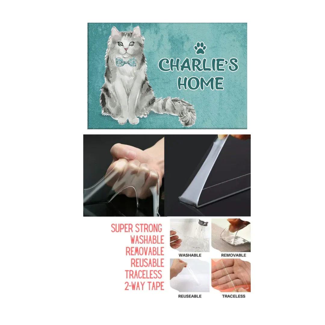Nutcase Personalized Cat Name Plate Customzied Beware Of Cat Sign Board Home Door Plaque - Cute Ragamuffin