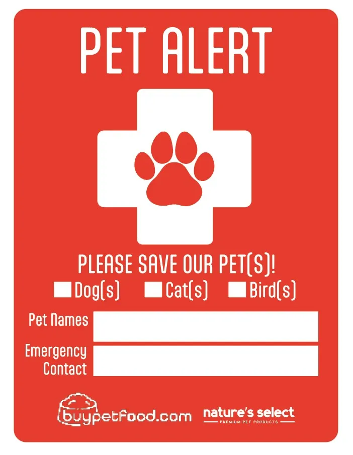 Pet Alert Window Cling