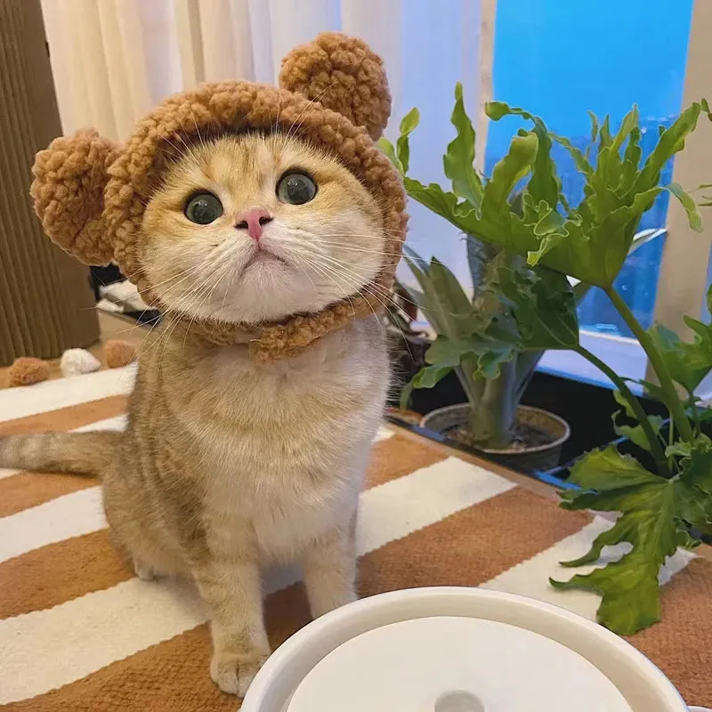Plush Head Cover Cute Cat