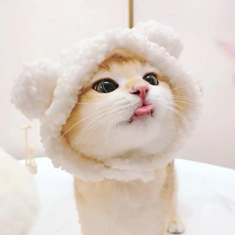 Plush Head Cover Cute Cat