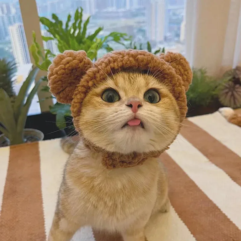Plush Head Cover Cute Cat