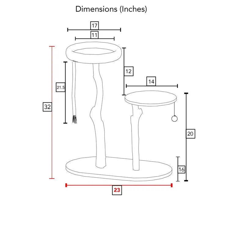 Rizzo Cat Tree Tower - Brown