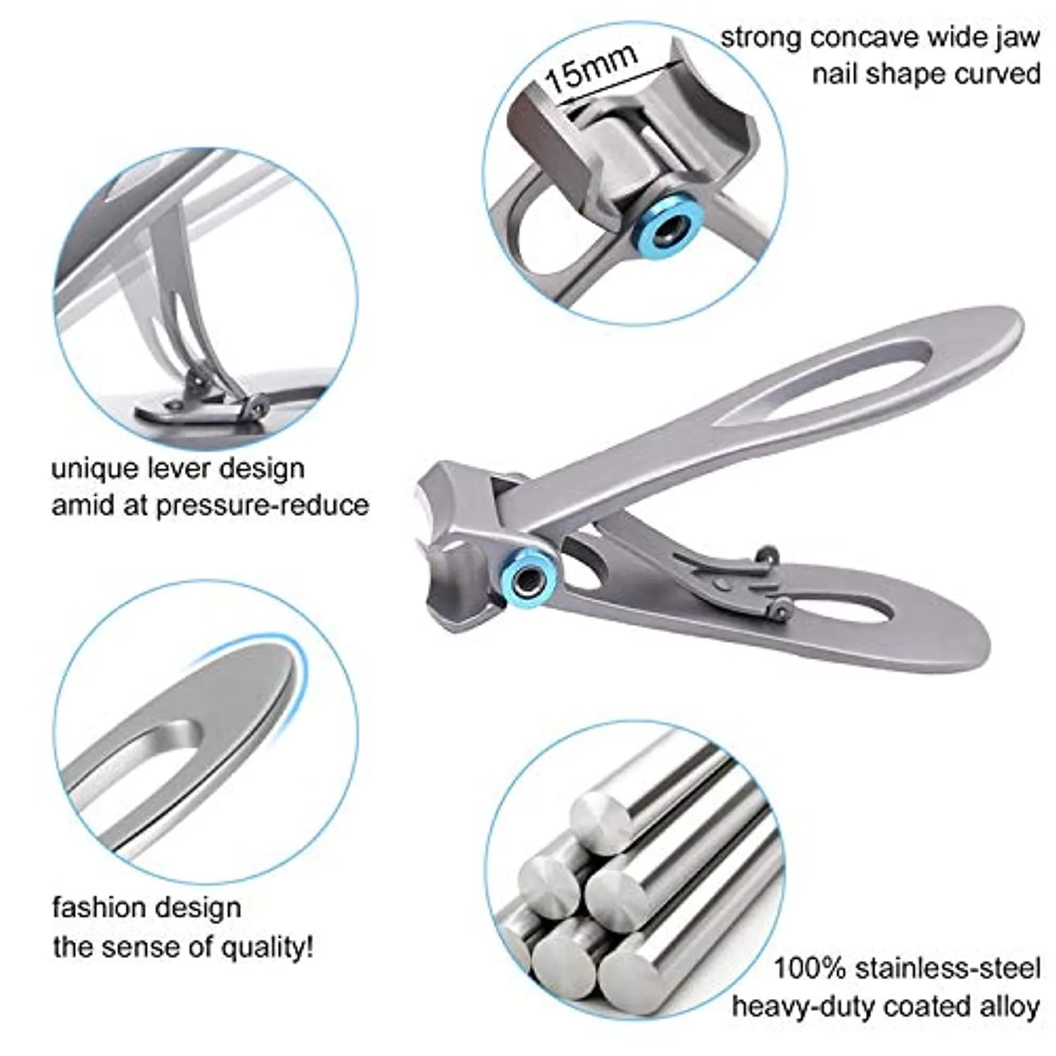 Thick Toenail Clippers, Mens Nail Clippers for Large Big Thick Nail and Toenail Senior Nail Clippers with Easy Grip Rubber Handle for Podiatrist/ Ingrown/ Seniors/ Professional