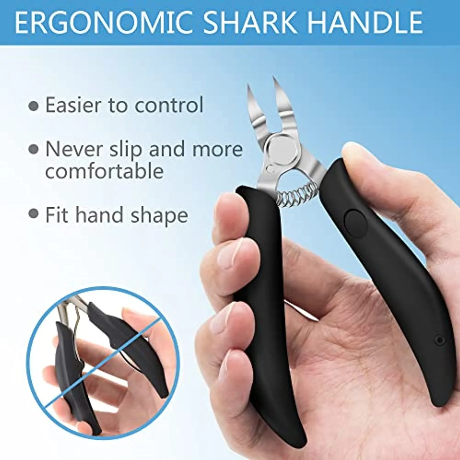 Toenail Clippers, BOKUGE Toe Nail Clippers Adult Thick Nails Long Handle with Unique Curved Blade, Professional Steel Ingrown Toenail Treatment Tool Set Suitable for Men, Women and Elderly