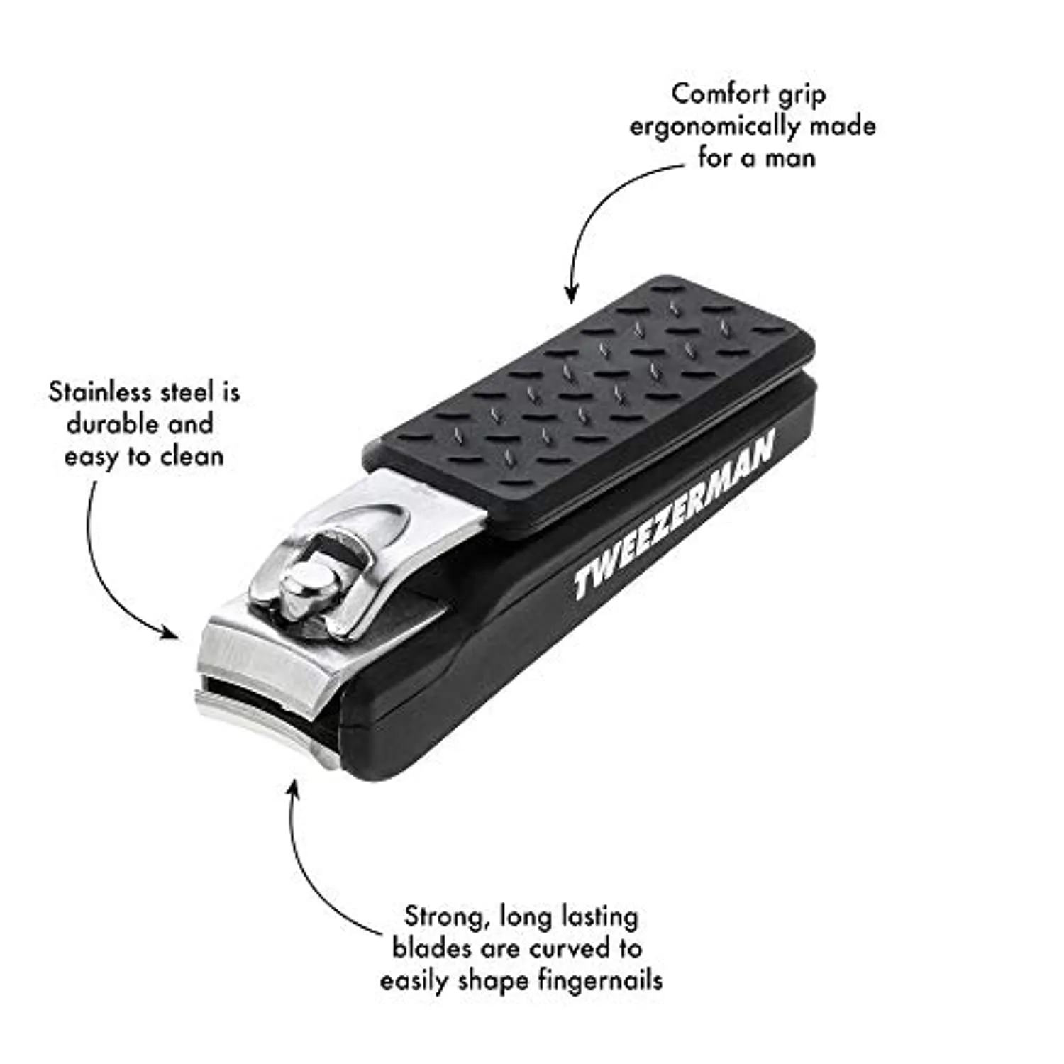 Tweezerman Precision Grip Fingernail Clipper, Black