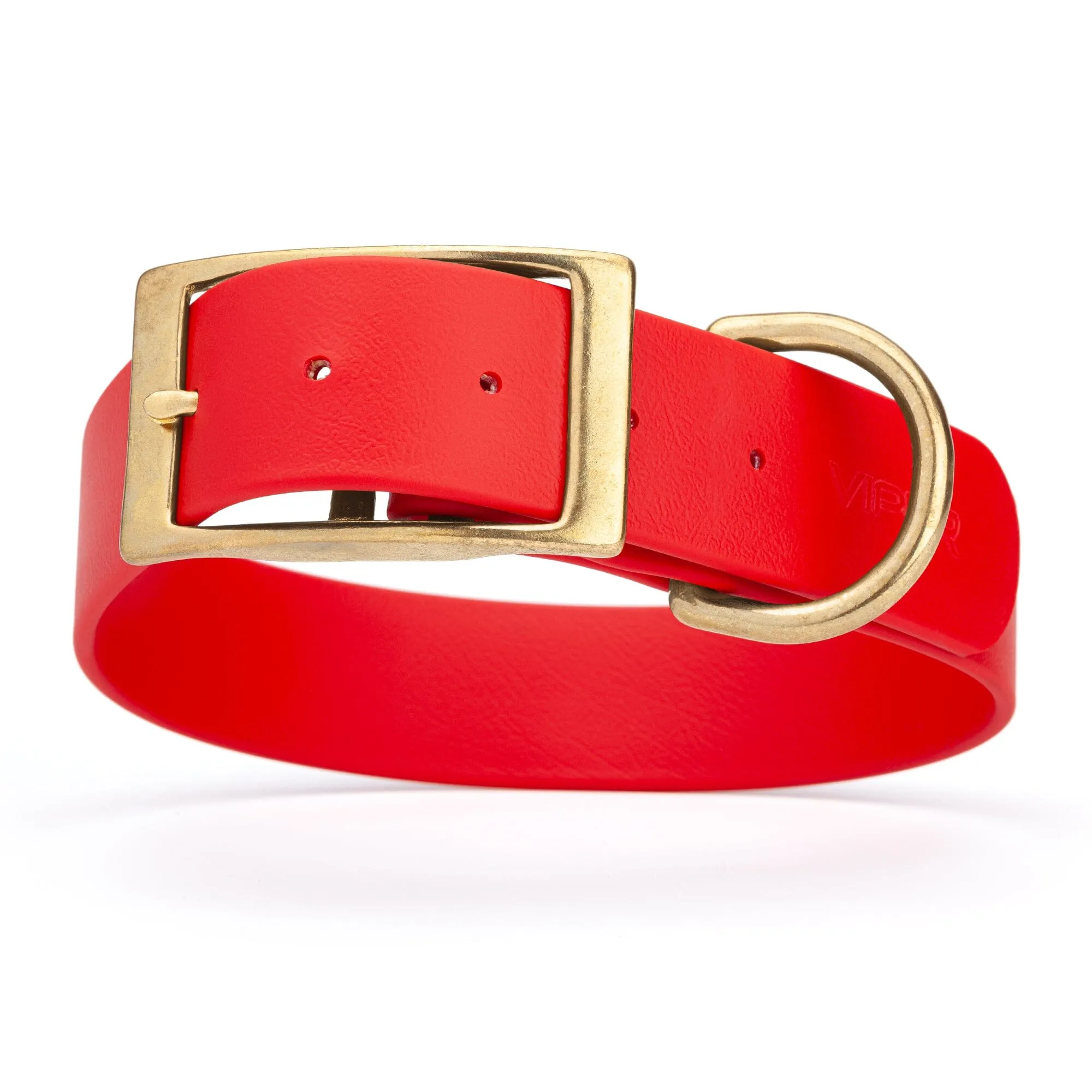Viper Biothane Waterproof Dog Collar - Brass Hardware - Wide - Size XL (20" - 24")