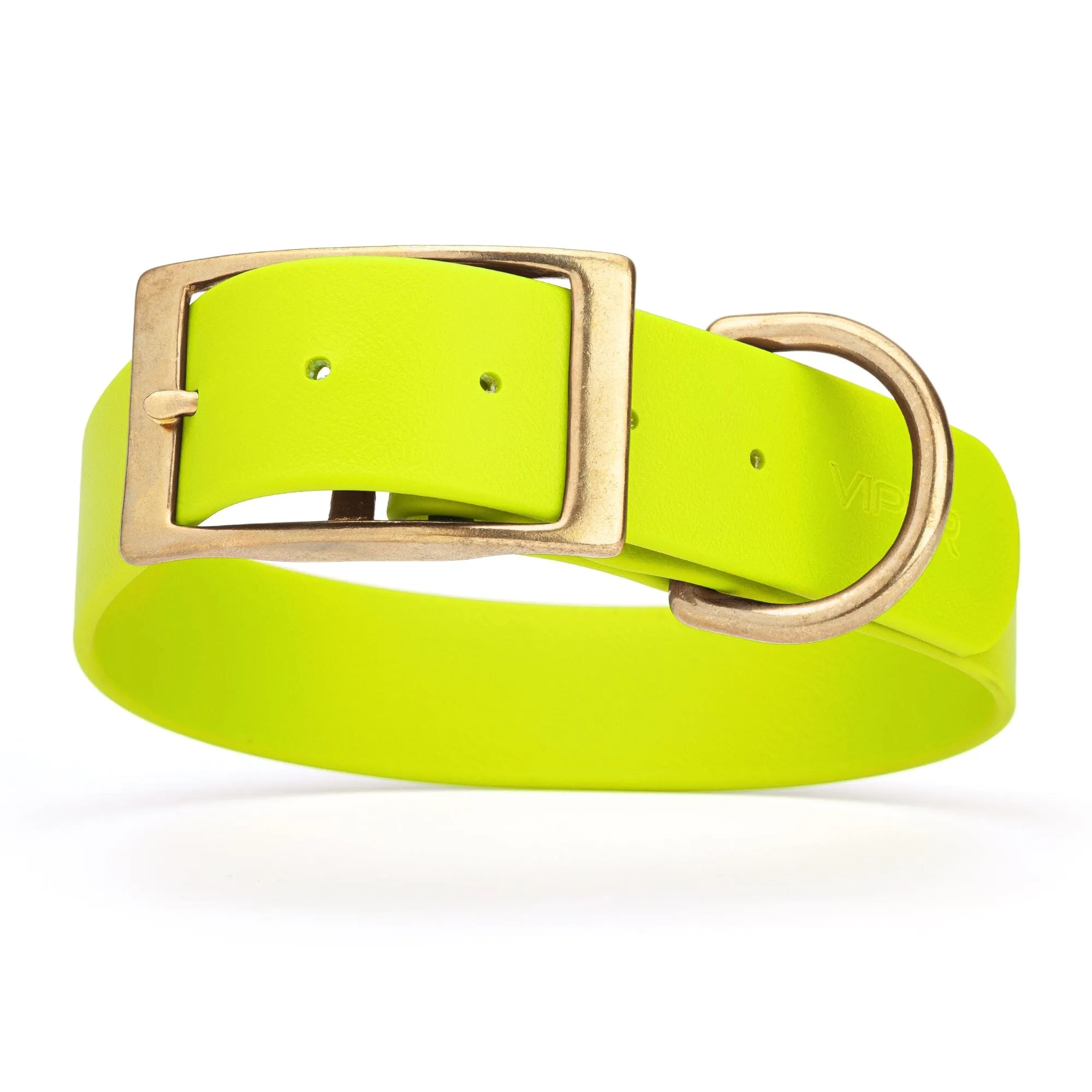 Viper Biothane Waterproof Dog Collar - Brass Hardware - Wide - Size XL (20" - 24")