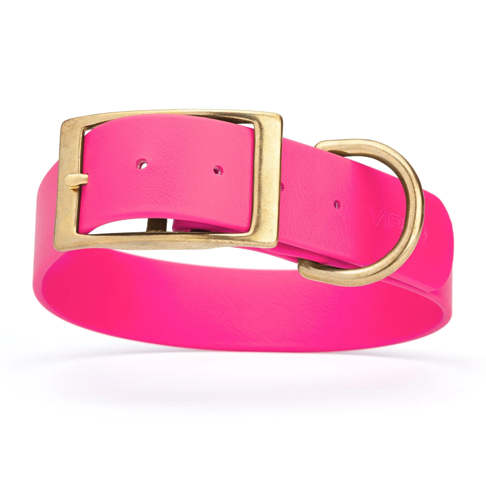 Viper Biothane Waterproof Dog Collar - Brass Hardware - Wide - Size XL (20" - 24")