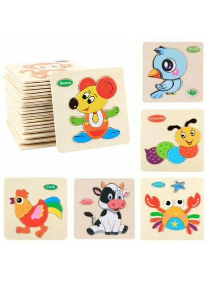 Wooden Puzzles for Kids Boys and Girls Animals Set, Hippo